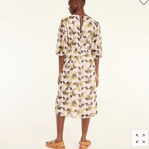 J Crew Lurex® chiffon midi dress in patchwork print BG460 - Picture 3 of 5